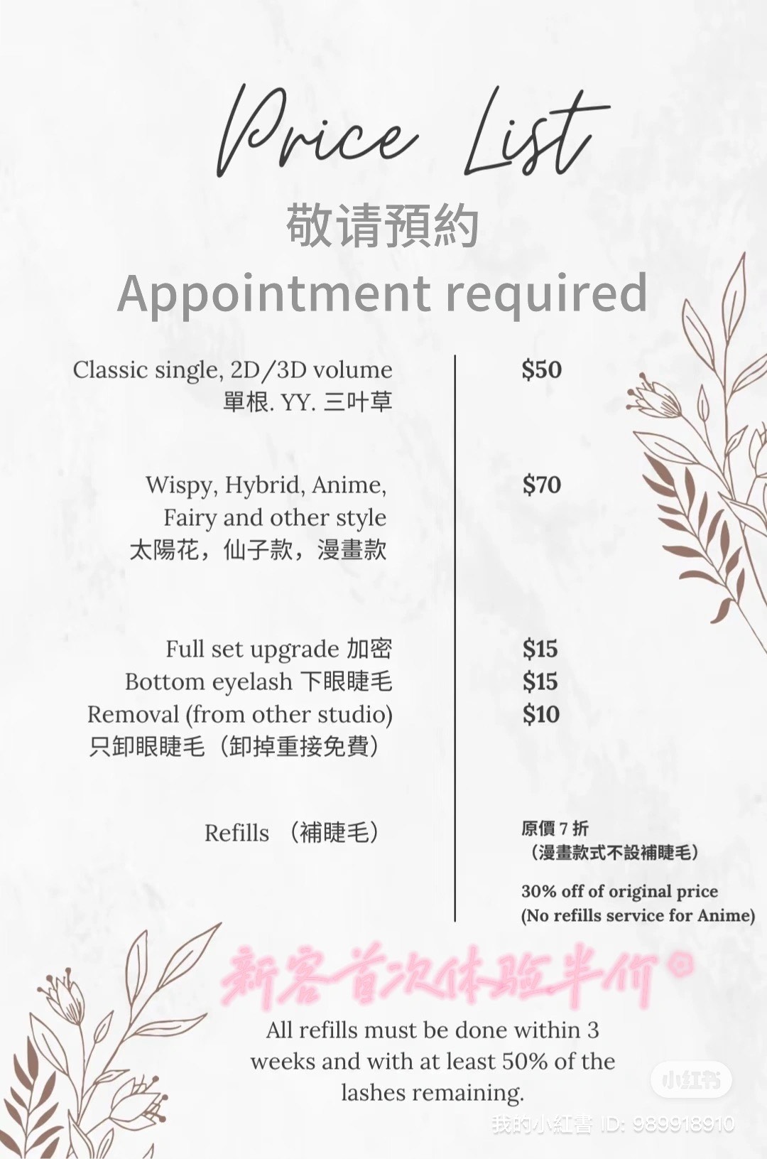 Price list